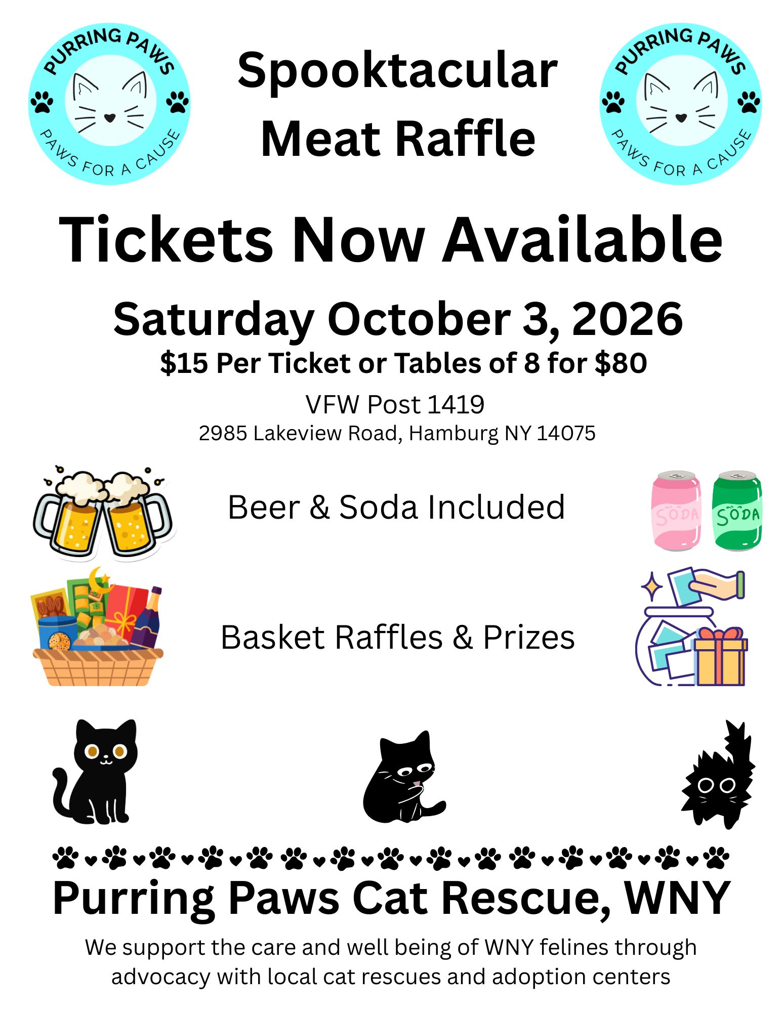 Meat Raffle 2026 event banner with tickets available now